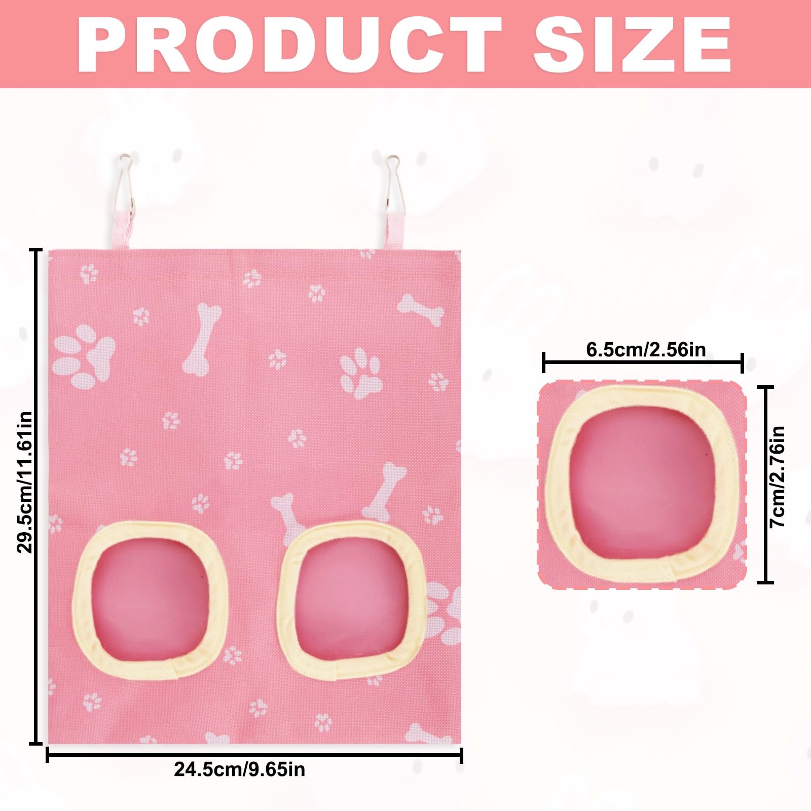 Penitue 2pcs Rabbit Hay Feeder Bag with 2 Holes - Image 2