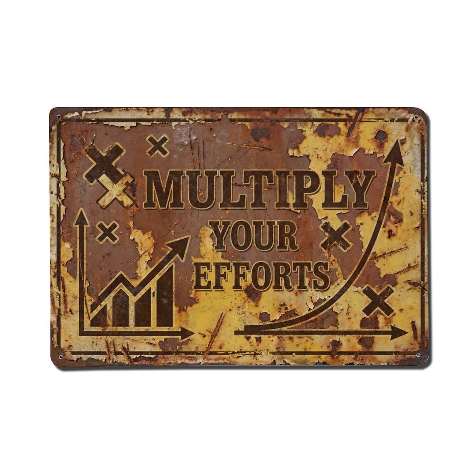 Multiply Your Efforts Productivity Retro Motivational Slogans Vintage Metal Tin Sign Wall Decor for Cafe, Club, Garden Metal Poster 8x12Inch