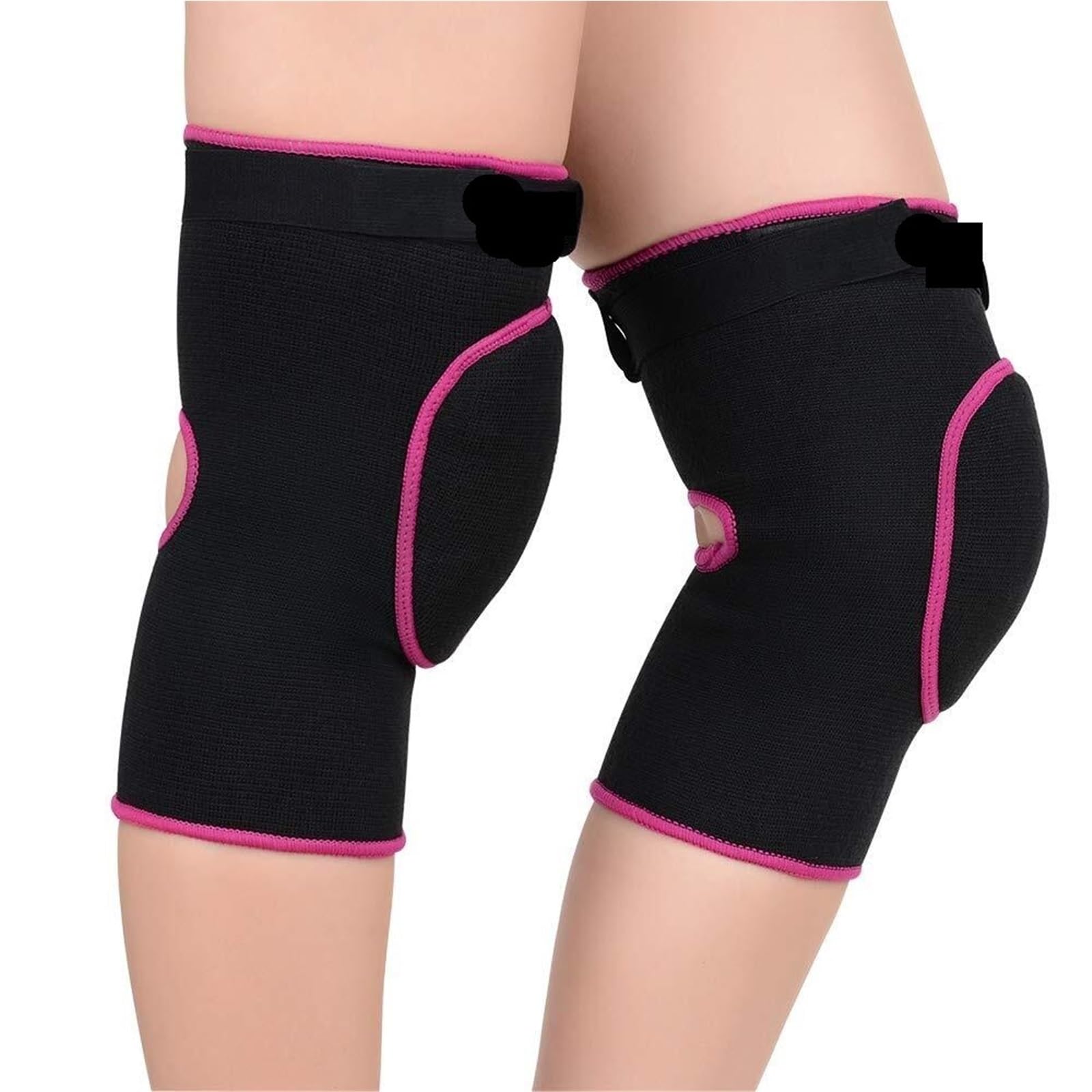 Rodillera Rodilleras con Esponja, Antideslizantes y anticolisión, adecuadas for Andar en Bicicleta y Correr Rodilleras Trabajo(Black-Knee Pads,Large)