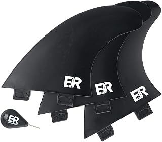 Eisbach Riders Sustainable Surfboard FCS/Future Thruster Fin Set with Fin Key (Size G5 Medium) - Made in Germany from Recycled Plastic