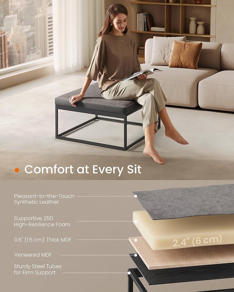 Amazon.com: SONGMICS HOME LUIZ Collection - Ottoman, Square