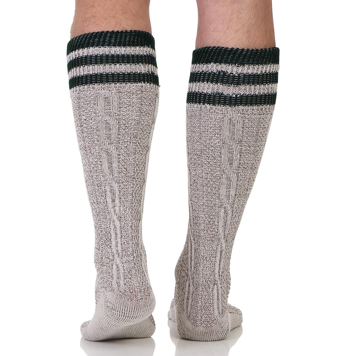 Harrys-Collection Herren Trachten-Kniestrümpfe - Traditionelle Haferlsocken mit Zopfmuster Bequemer Umschlag, Gr. 41-48, 1 Paar