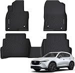 Floor Mats for 2017 2018 2019 2020 2021 2022 2023 2024 2025 Mazda CX5 All Weather Protection TPE Rubber Floor Liners for 2025 Mazda CX-5 Accessories, Odorless Anti-Slip, 1st & 2nd Row, Black