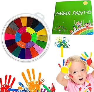 JAONLD Pintura de Dedos para Niños no Tóxicas Juego Lavable de 25 Colores con Libro de Arte Apto para Niños Pequeños,Kit Pintura Niños Pintura Dedos Pinturas Niños para Niños y Niñas