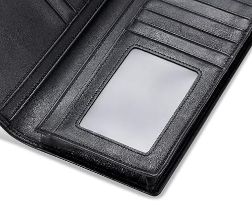 Miniatura 8 de HISCOW Billetera larga Bifold con 15 ranuras para tarjetas de crédito piel de becerro italiana