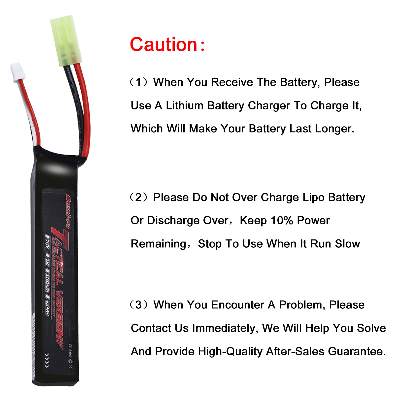 7.4V Airsoft batteria Softair batteria 2S 25C 1100mAh Airsoft Batteria for AEG, Air Soft Guns AK47, MP5k, MP5 PDW, RPK, PKM, M4, M110, SR25, M249, M240B, G36, M14 con Mini Connettore…