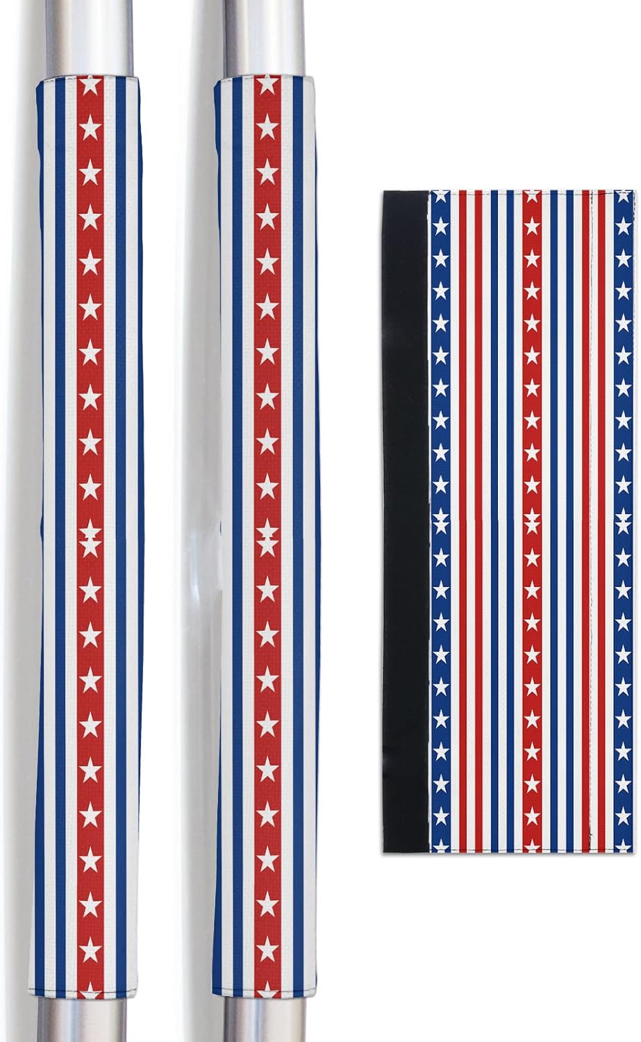 Fourth-of-July Refrigerator Door Handle Covers Set of 2 for Dishwasher Microwave Oven Fridge Stove Appliance Door Handles,Washable Kitchen Decor Accessories,Red Blue American Star Stripes Flag