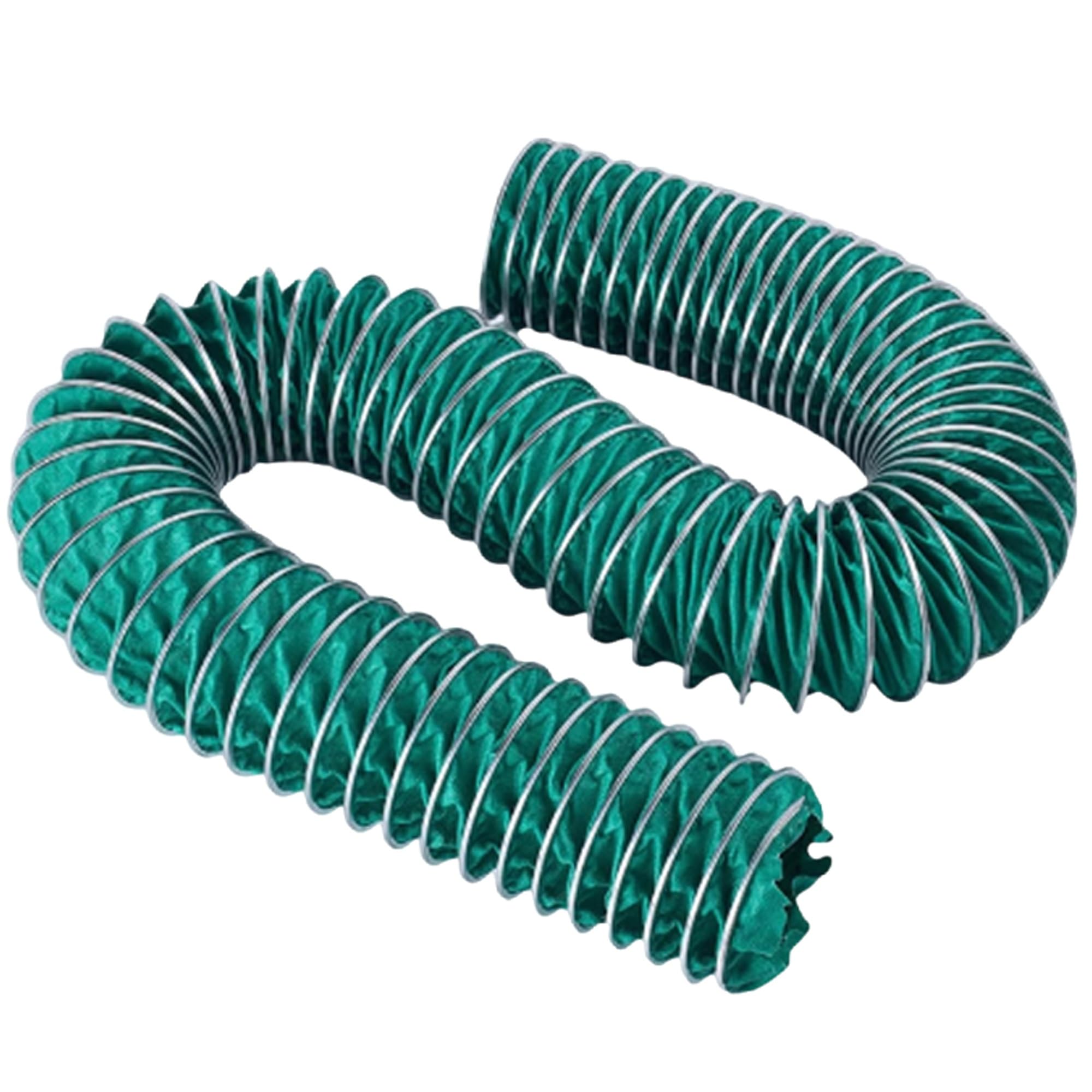 Manguera Ignífuga Verde De 180 Mm (6,2 Pies) para Conducto De Secadora - Conducto De Escape Flexible para Campanas Extractoras con 2 Clips De Sellado.