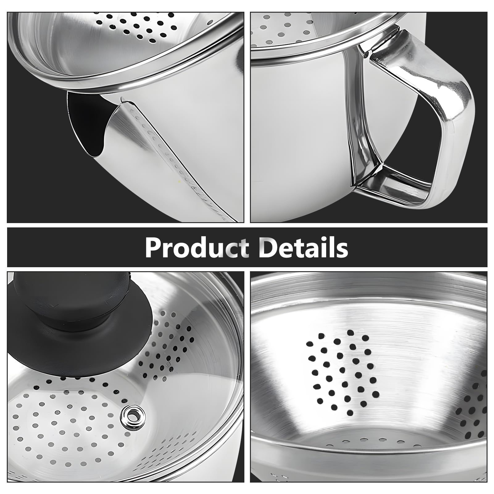 Séparateur de Graisse D'huile, 1000ML Filtre Huile Alimentaire en Acier Inoxydable 304, Pot à Huile de Soupe de Filtre à Huile Domestique pour Bol de Séparation D'huile de Sauce