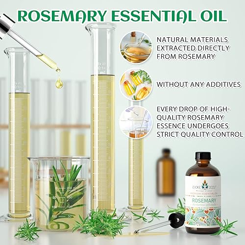 Miniatura 3 de Aceite esencial de romero, aceite esencial de menta, aceite esencial de lavanda, aceite esencial de geranio, 4 onzas, aceite de romero puro para el