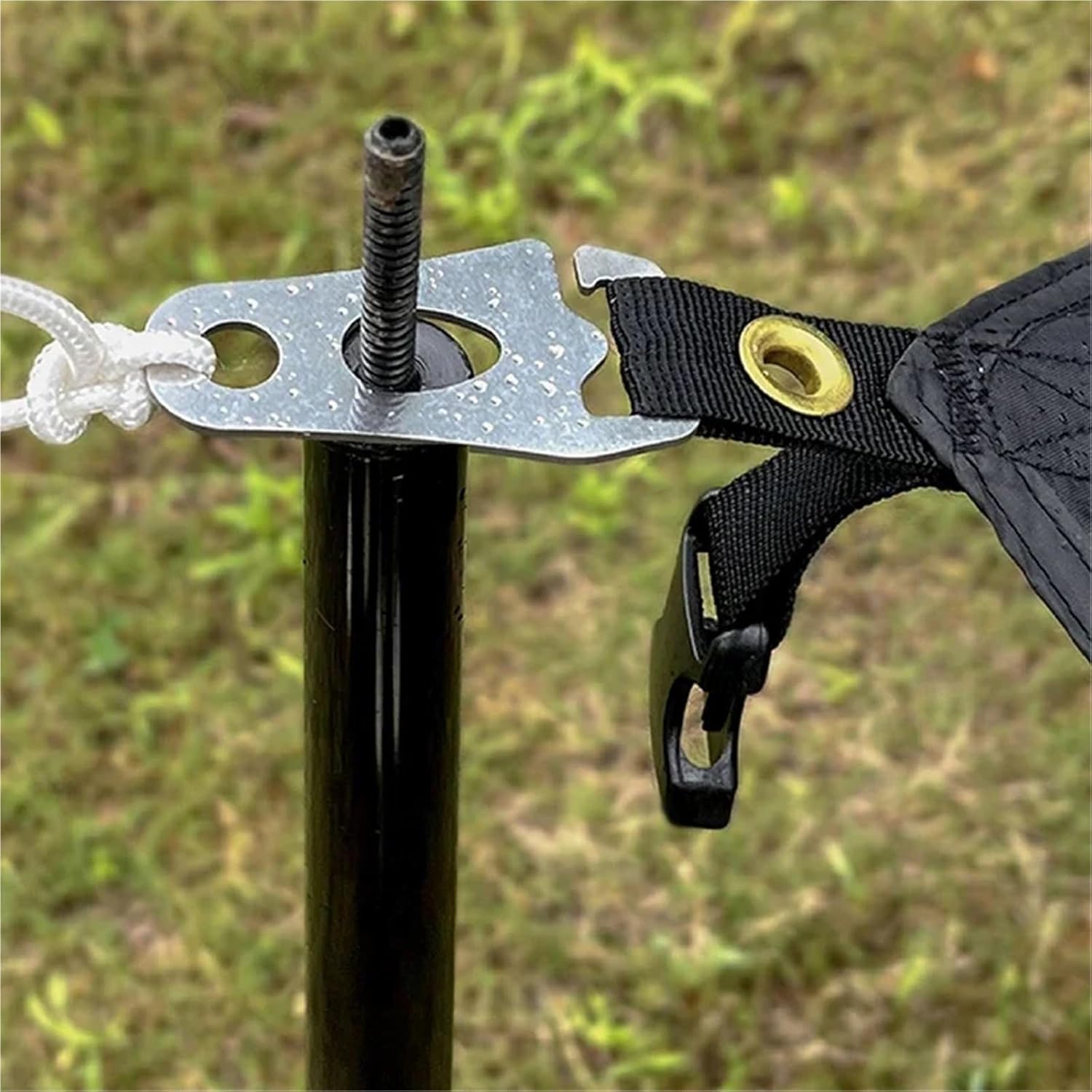 Guyline Tensioner 8Pcs Stainless Steel Adjustable Tent Rope Buckle Cord Tightener Camping Tensioners Carabiner Clip Fastener for Camping Hiking Backpacking Tent