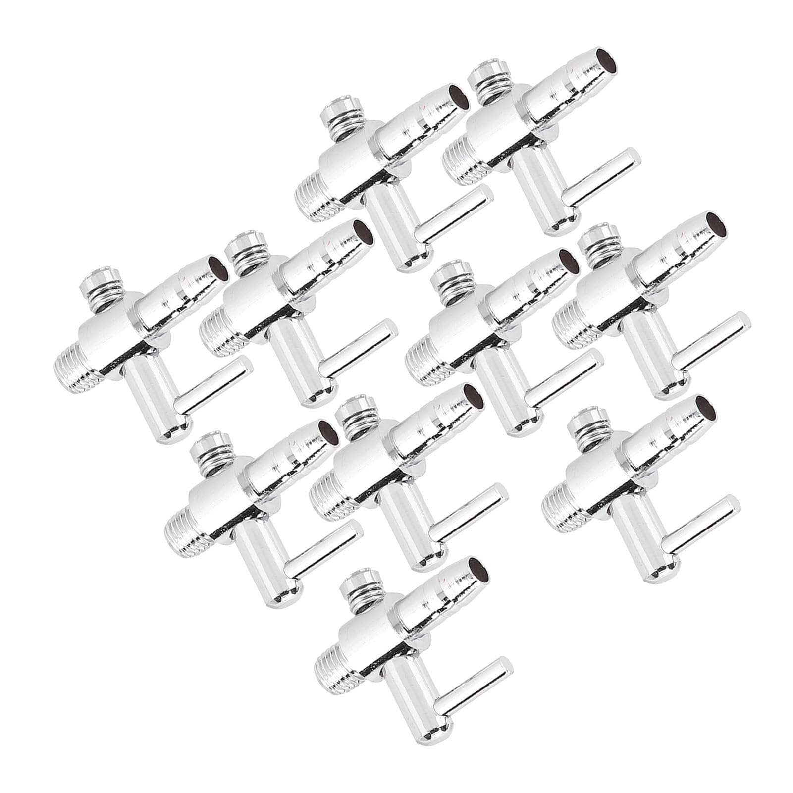 Naroote 10-teiliges Regelventil aus Edelstahl, Luftmengen-Einstellventil, Einzelnes Offenes Rückschlagventil mit Gewinde, Ideal für Aquarium-Luftpumpen