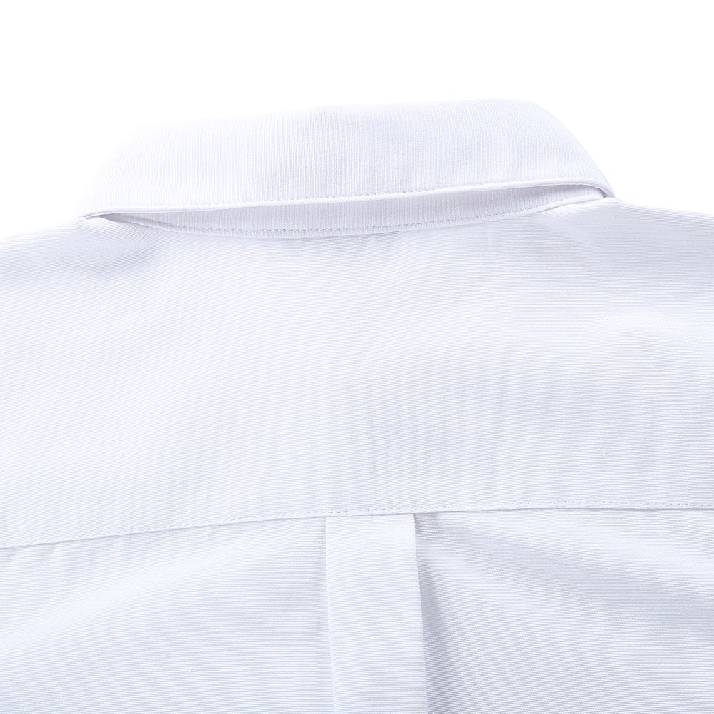 Bienzoe - Camisa Oxford de manga larga con botones para niño - Blanco - (10- 11 años)