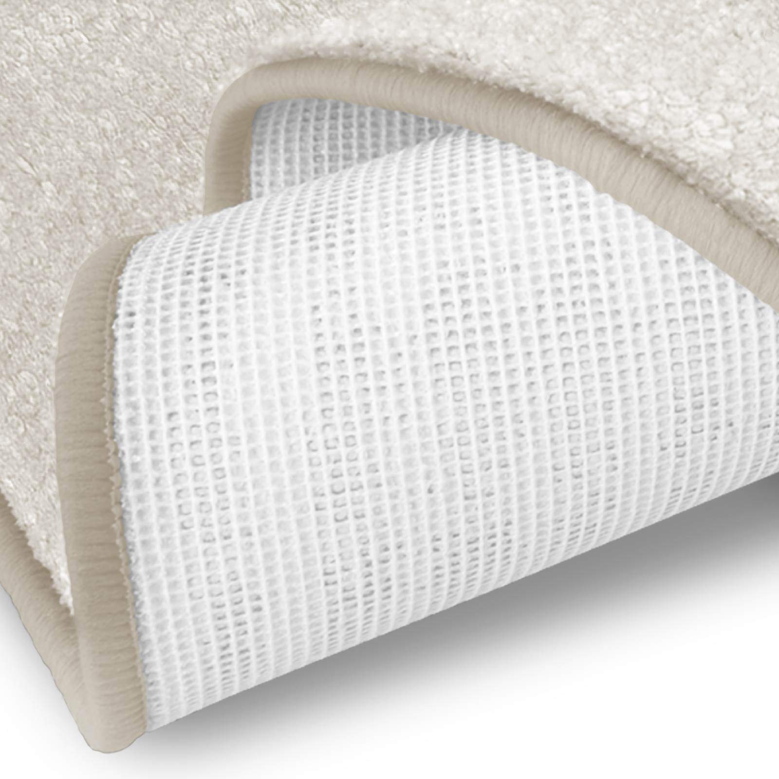 casa pura Coprigradini per Scale Interne - Tappeto Scale Antiscivolo, Effetto Velour (13.5mm) Ultra - Morbido in Numerosi Colori Pastello - Rettangolare - Set da 15-23.5x65 - Bianco Panna
