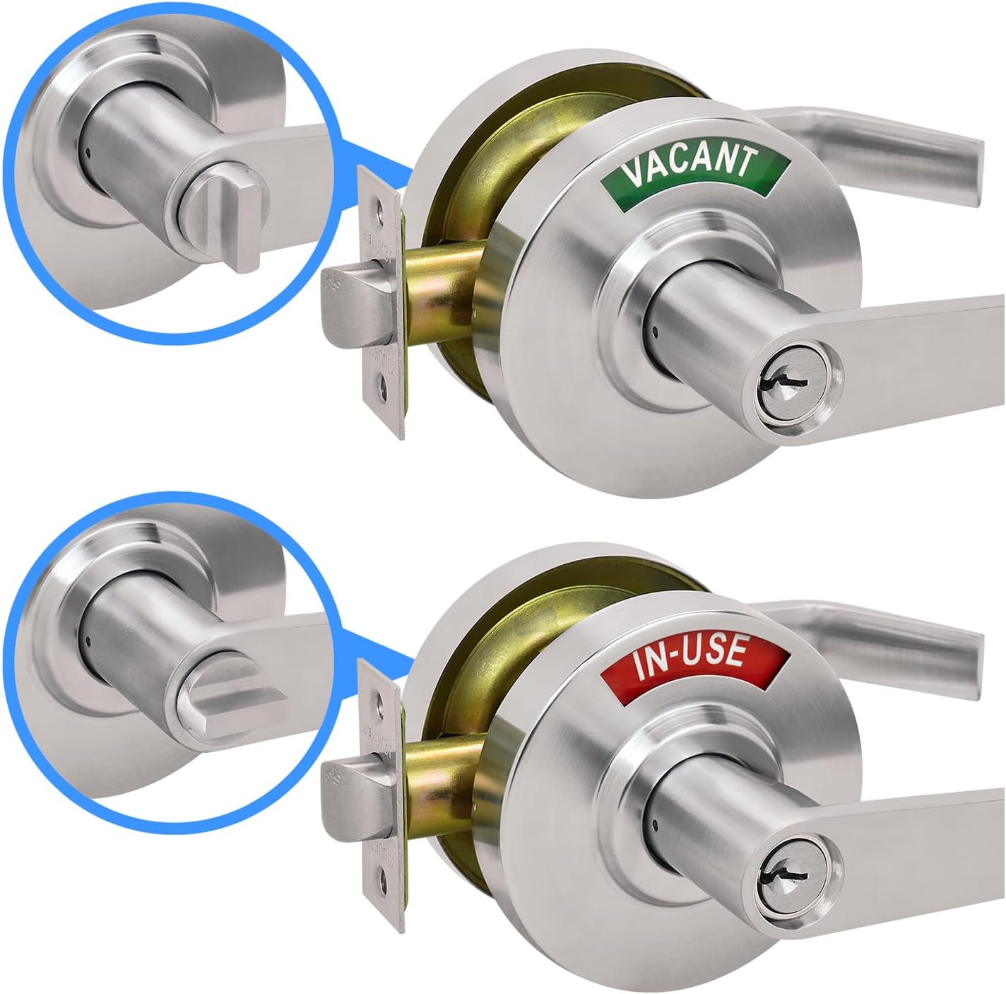 Nuk3y Indio Grade 2 Commercial Duty Indicator Lever Lockset (Entry, Satin Chrome)
