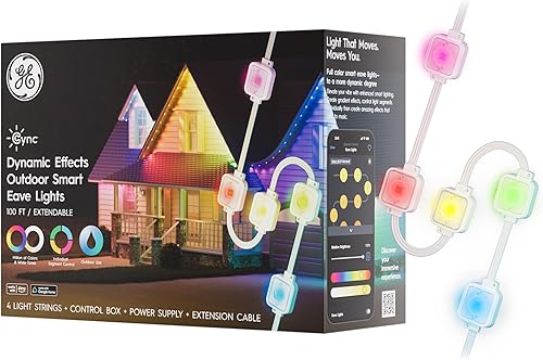 Cync Luces de alero inteligente para exteriores de efectos dinámicos de 100 pies