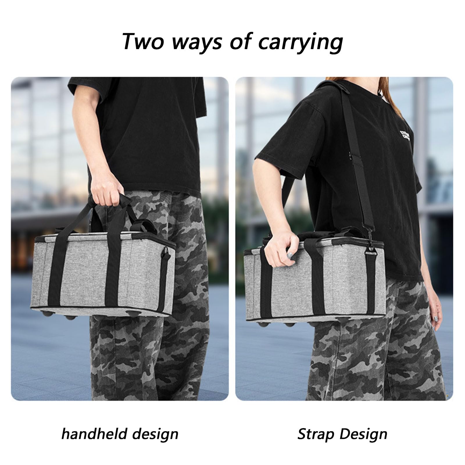 Bolsa protectora de almacenamiento de luz para fotografía hecha de lona con separadores acolchados para guardar luces de cámara y accesorios, bolsa de equipo de fotos
