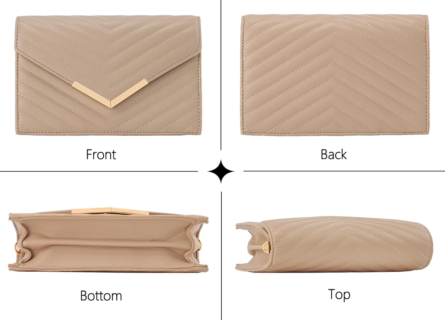 Women's Crossbody Bag-Classic Quilted Vegan Leather Purse Shoulder Handbag with Adjustable Wide Strap - Image 5