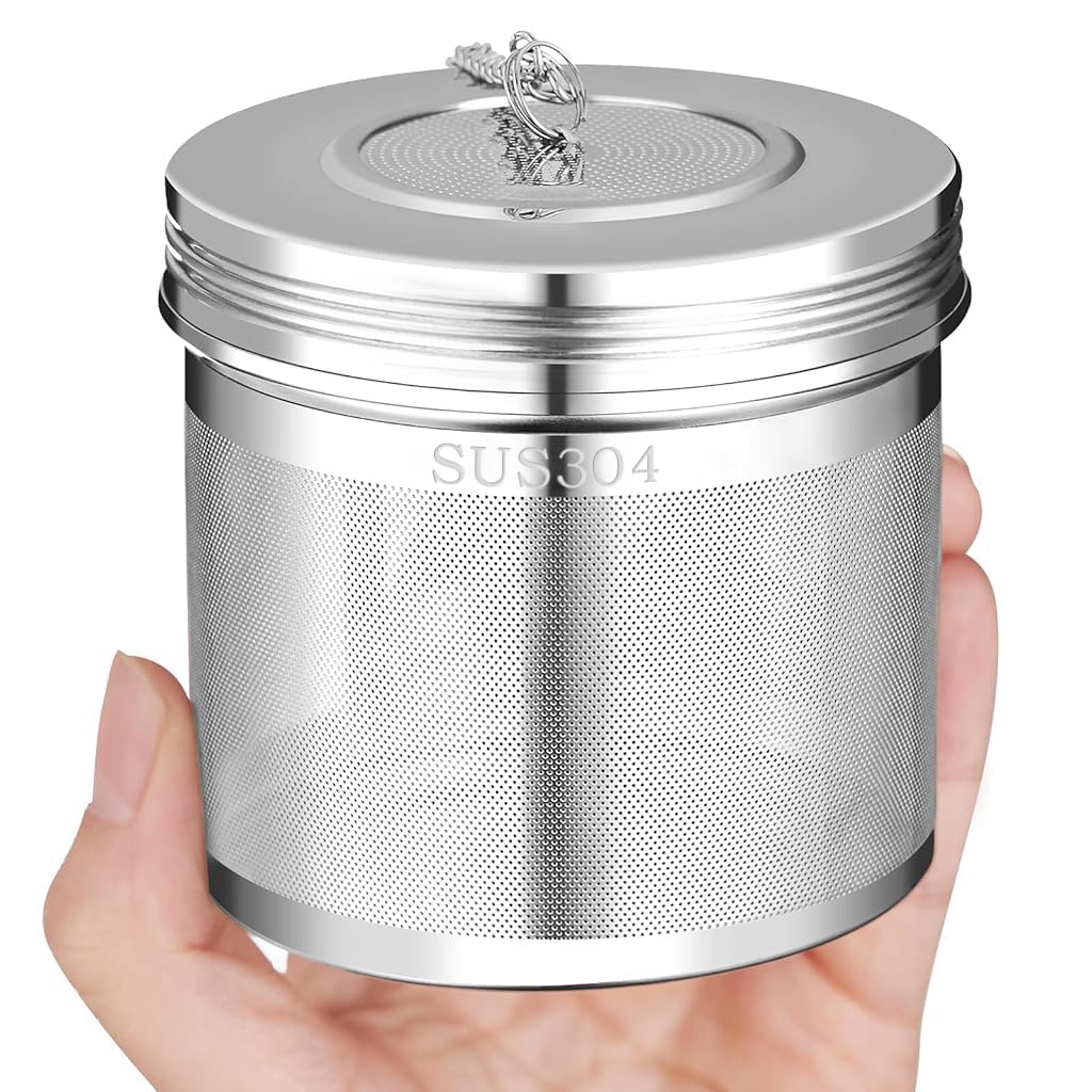 Supvox® Tea Infuser 3" Large Infuser with Lid & Lifting Chain Stainless Steel Tea Infuser Tea Strainer for Spice, Chamomile, Green Tea Loose Leaves Fine Mesh Strainer for Large Tea Pots, Cooking Pot