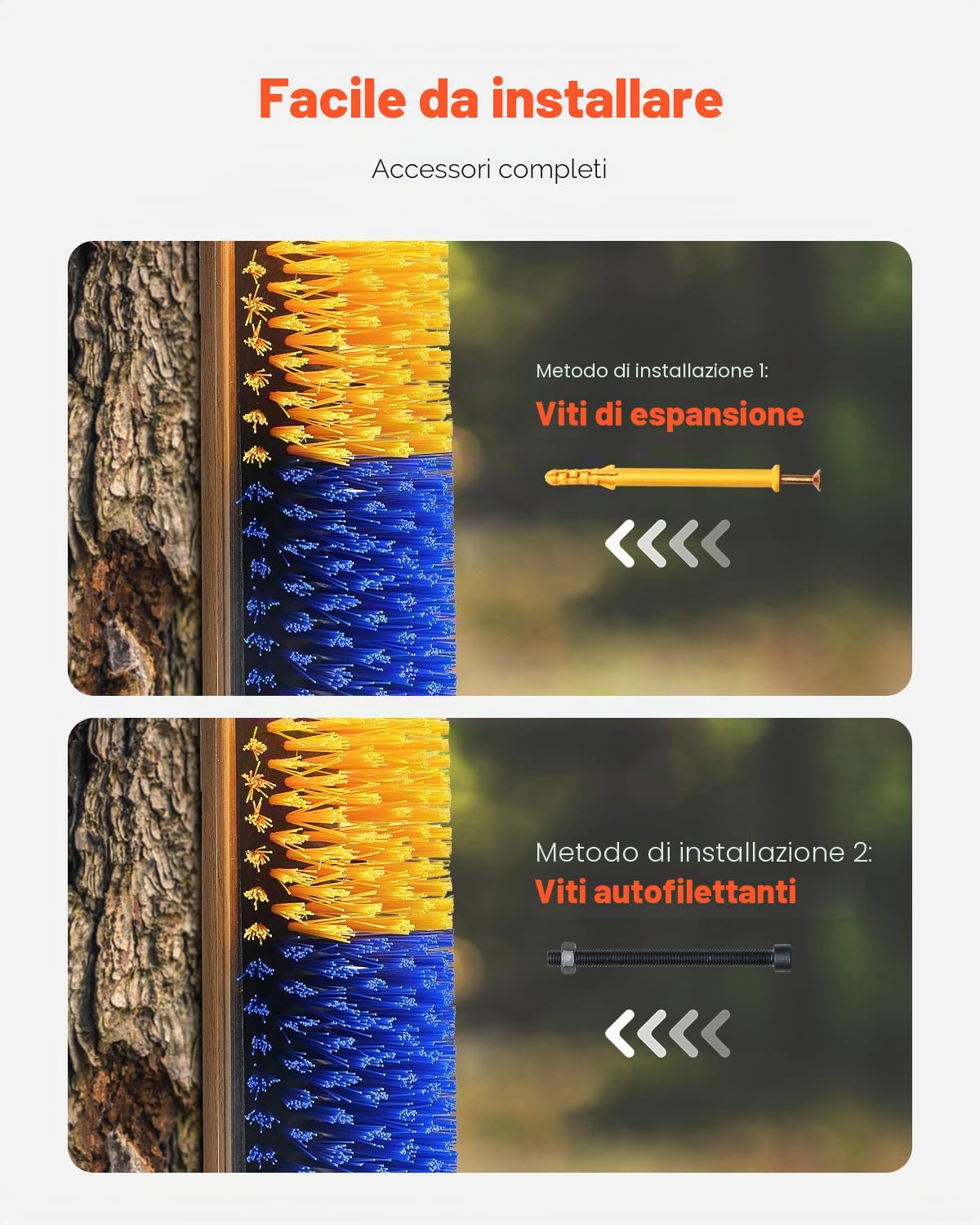 VEVOR Spazzola per Tiragraffi per Bestiame da 6 Pezzi, 51 x 19 cm Spazzola per Cavalli con 12 Viti, Tiragraffi per mucche, per Alleviare Prurito alla Schiena, Mantenere Pulizia, per Cavalli, Maiali