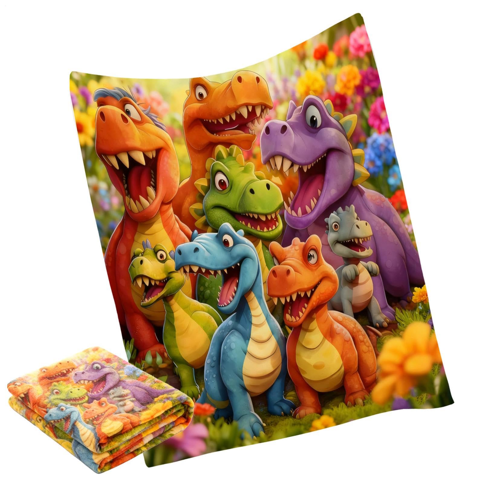 Couverture dinosaure pour garçons et filles en microfibre respirante