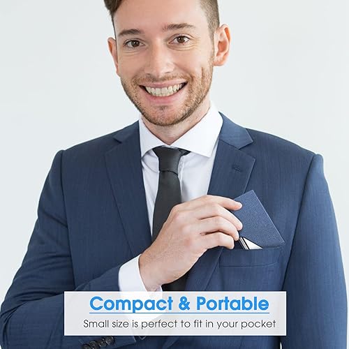 Miniatura 5 de MaxGear Tarjetero de visita portatarjetas de metal para mujeres y hombres cartera delgada de piel sintética y acero inoxidable bolsillo para