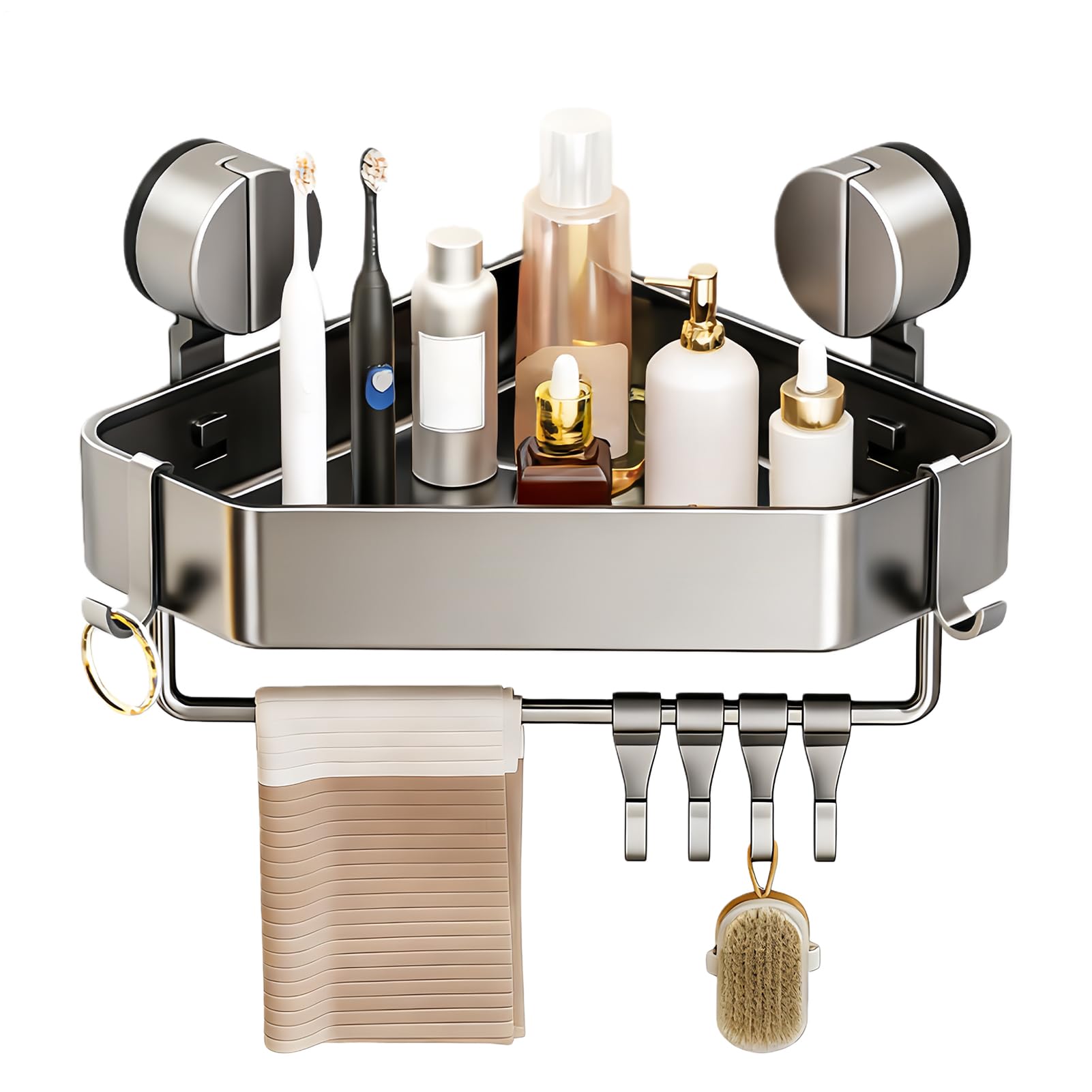 Organiseur de salle de bain d'angle en aluminium étanche : la qualité durable pour votre douche