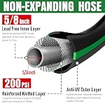 EOOIO Couche de jardin 25 ft Vert, non extensible tuyau d'eau flexible, résistant à l'enroulement tuyau hybride léger, tuyau étanche mâle à femelle