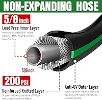 Vista 3 de Manguera de jardín resistente de 50 pies, manguera de agua flexible no expansible, manguera híbrida ligera resistente a las torceduras, manguera a
