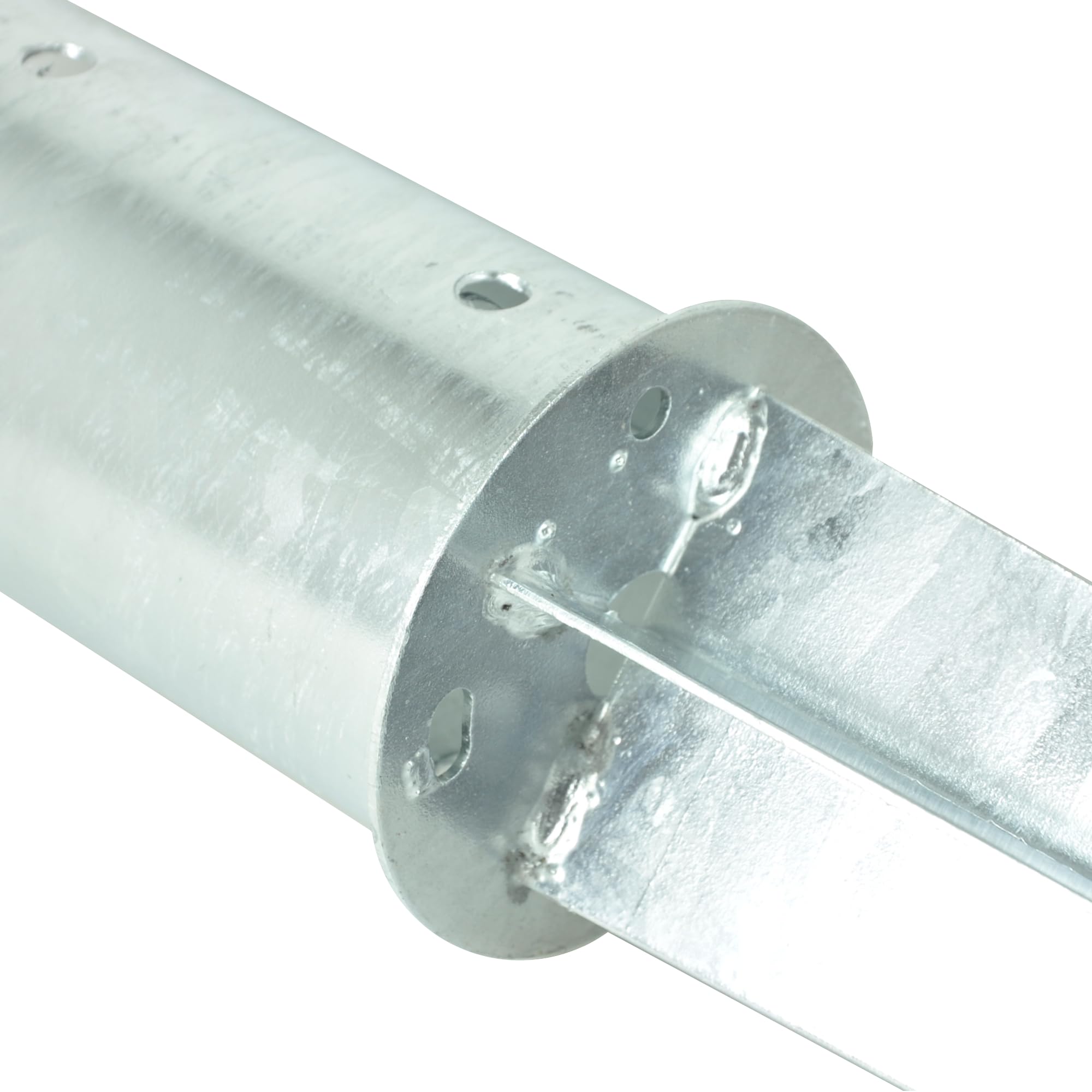 Pfostenträger 12er Set Ø80x750mm Einschlaghülse feuerverzinkt | Stahl silber Bodenhülse, Pfostenanker zum Einschlagen, für Zaunpfosten Pergola Pavillon und Gartenbau, feuerverzinkt