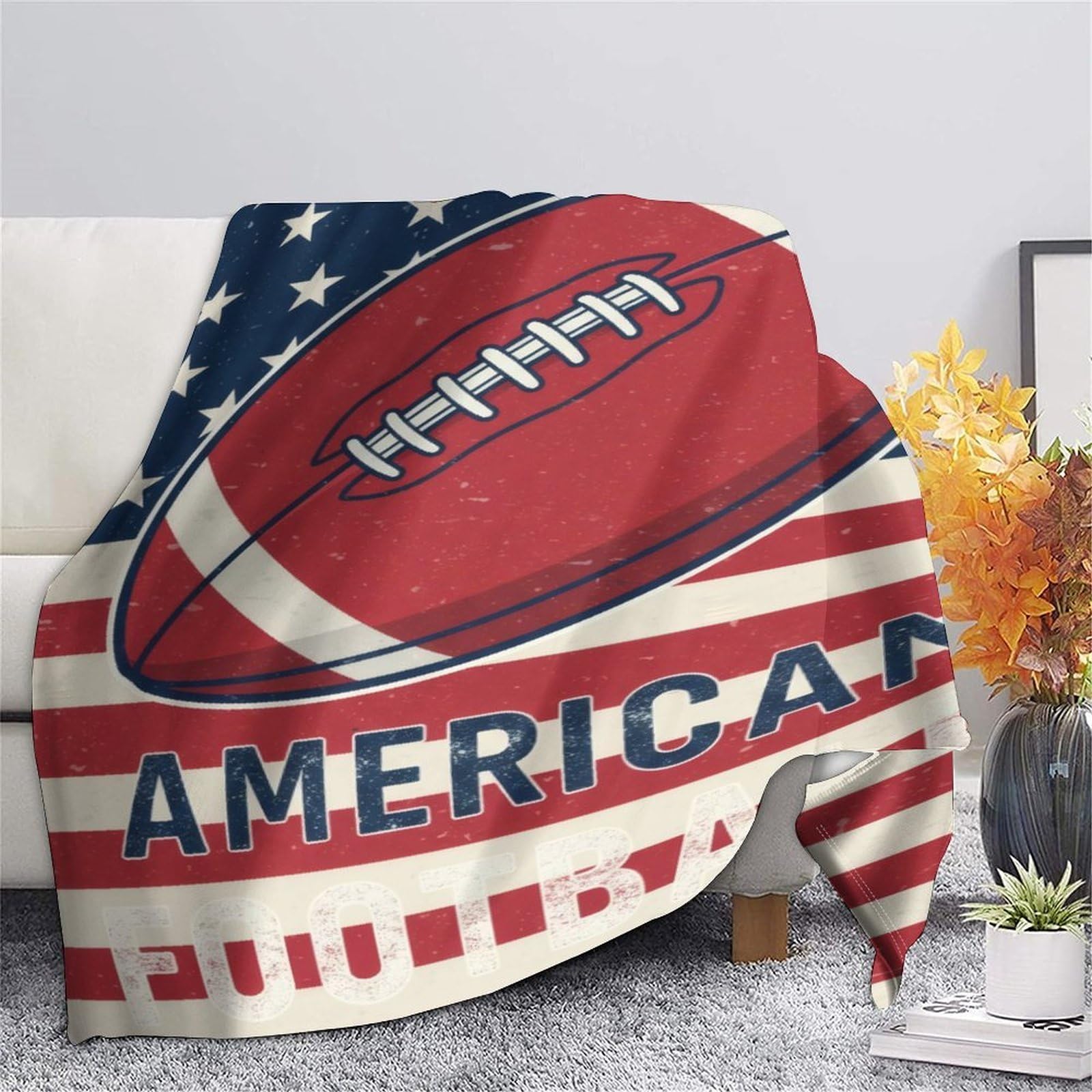 stampa 3D American football plaid in pile microfibra biancheria da letto morbido coperta in pile anti-pilling per giovani amanti delle serie tv vintage poster 80×90inch(200x230cm)