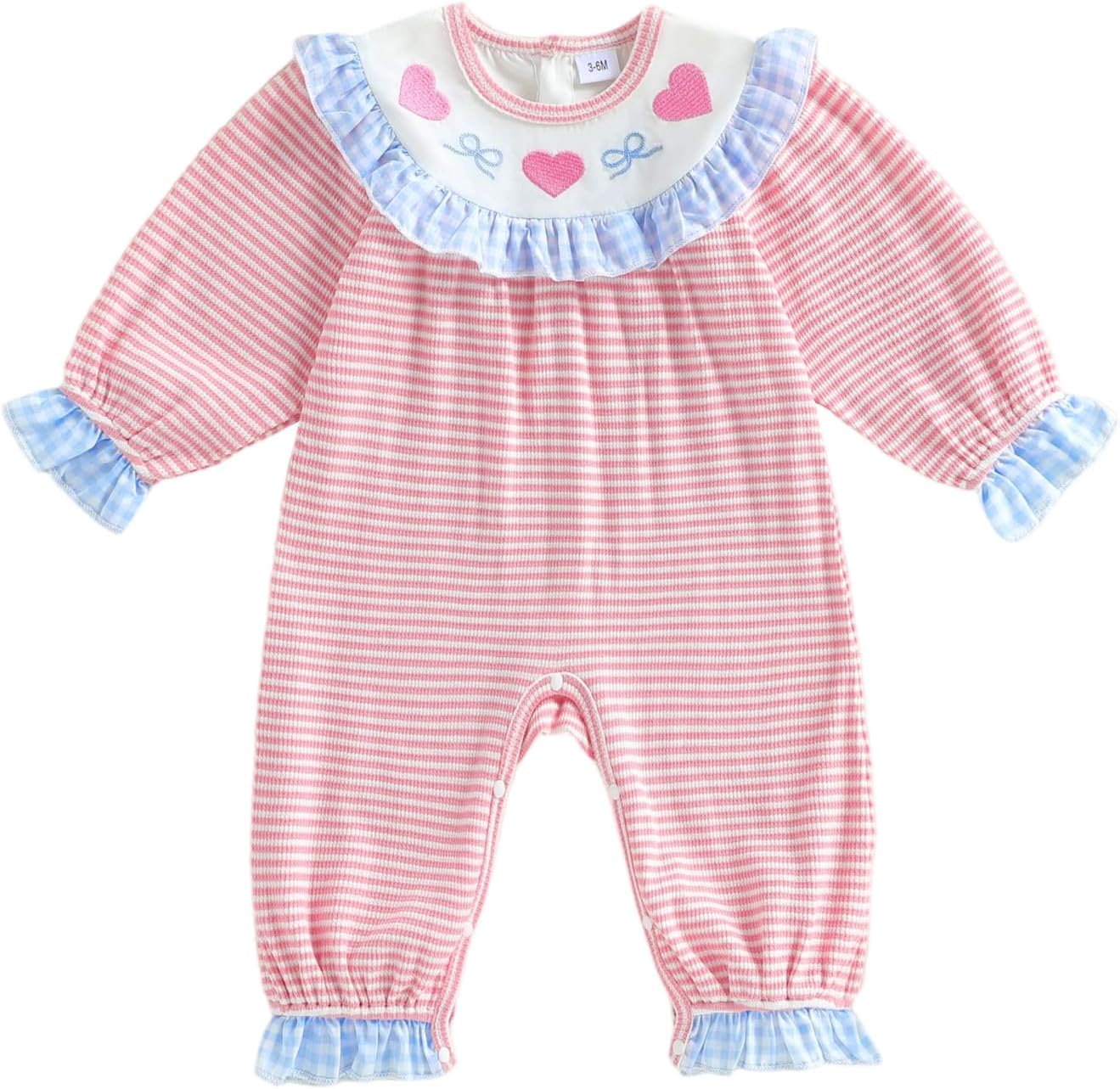 FYBITBO Infant Baby Girls Clothing Cute Doll Collar Jumpsuit Ruffle Long Sleeve Romper Newborn Outfit Fall Winter Clothes