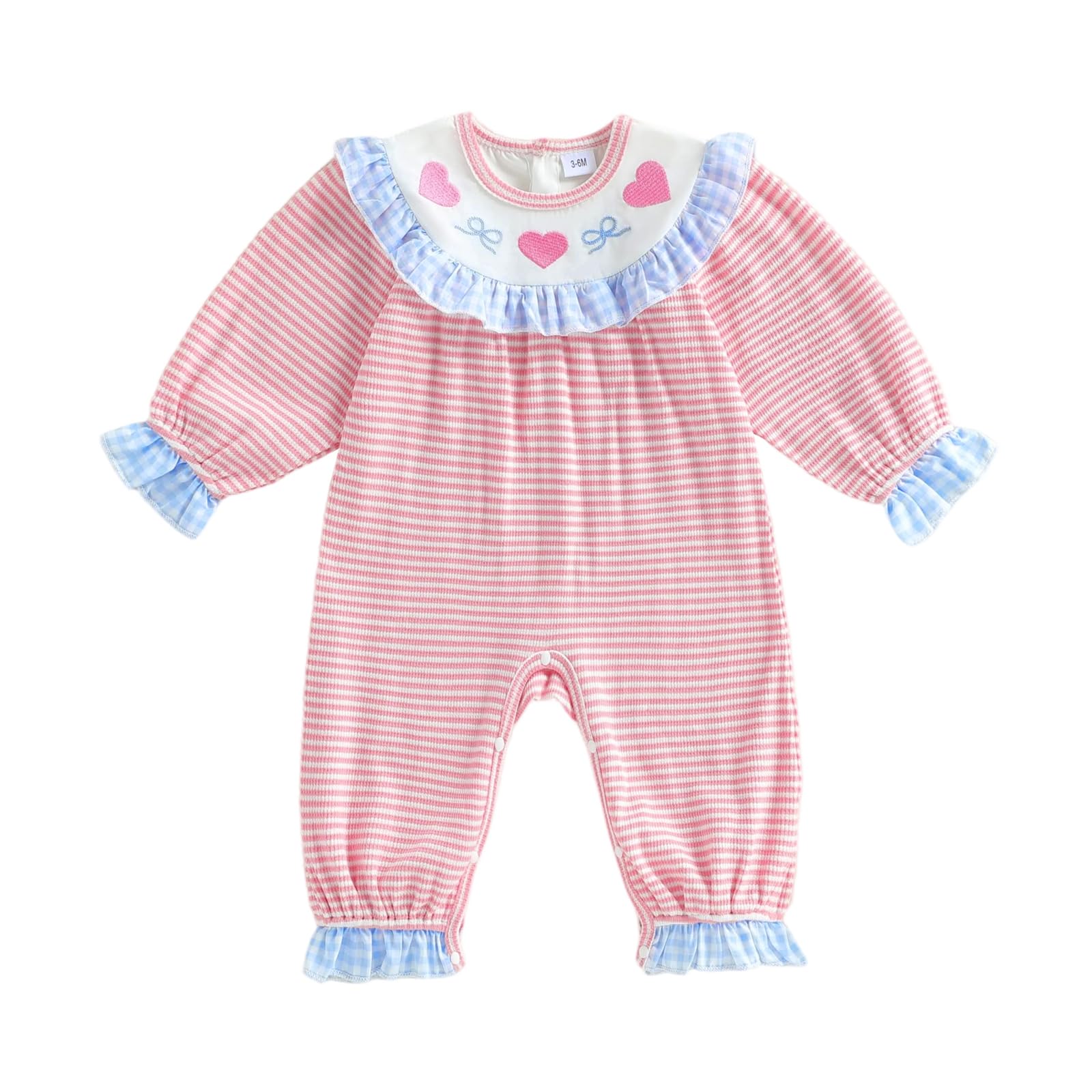 FYBITBO Infant Baby Girls Clothing Cute Doll Collar Jumpsuit Ruffle Long Sleeve Romper Newborn Outfit Fall Winter Clothes