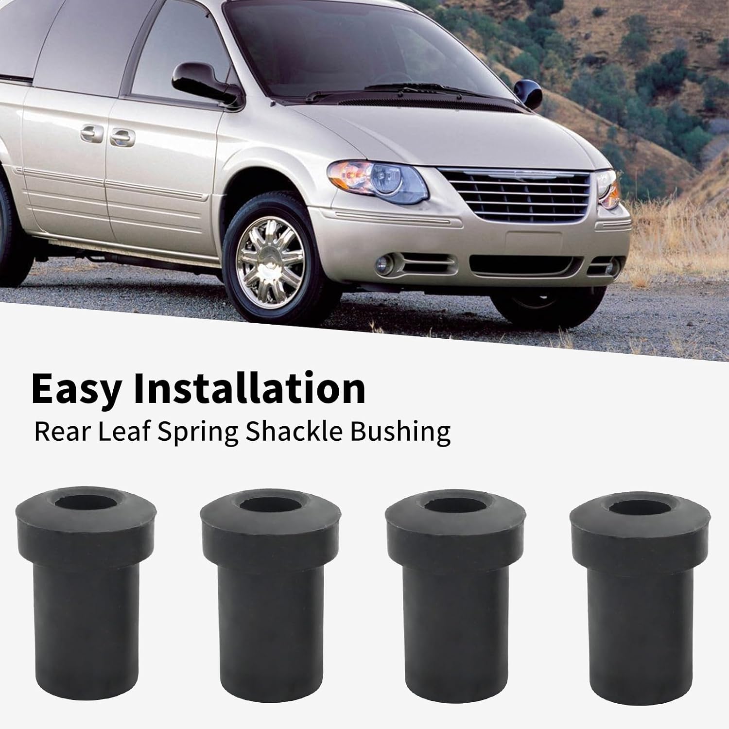 MDEOOSKY 4743040AA Rear Leaf Spring Shackle Bushing, Replacement for Chrysler Town Country Voyager 2001-2007 Replacement for Dodge Caravan Grand Caravan 2001-2007, Replace K201786
