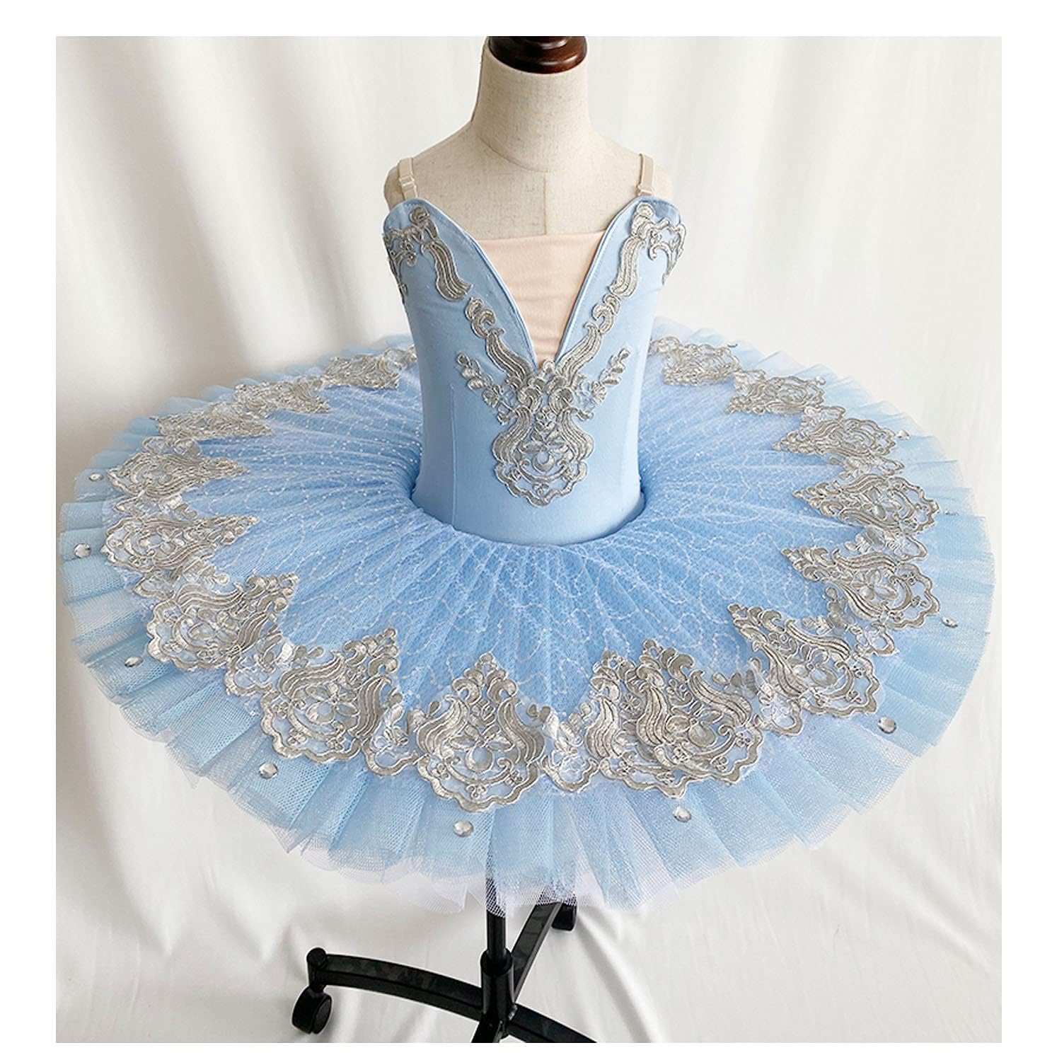 Niñas Tutu profesional Vestido de ballet Bordado Abullido Falda Lago de cisnes Crepe Trajes de bailarina Para niños