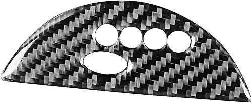 Miniatura 26 de Calcomanía de fibra de carbono real para consola central, panel de palanca de cambios, botón de control adhesivo para el interior del automóvil