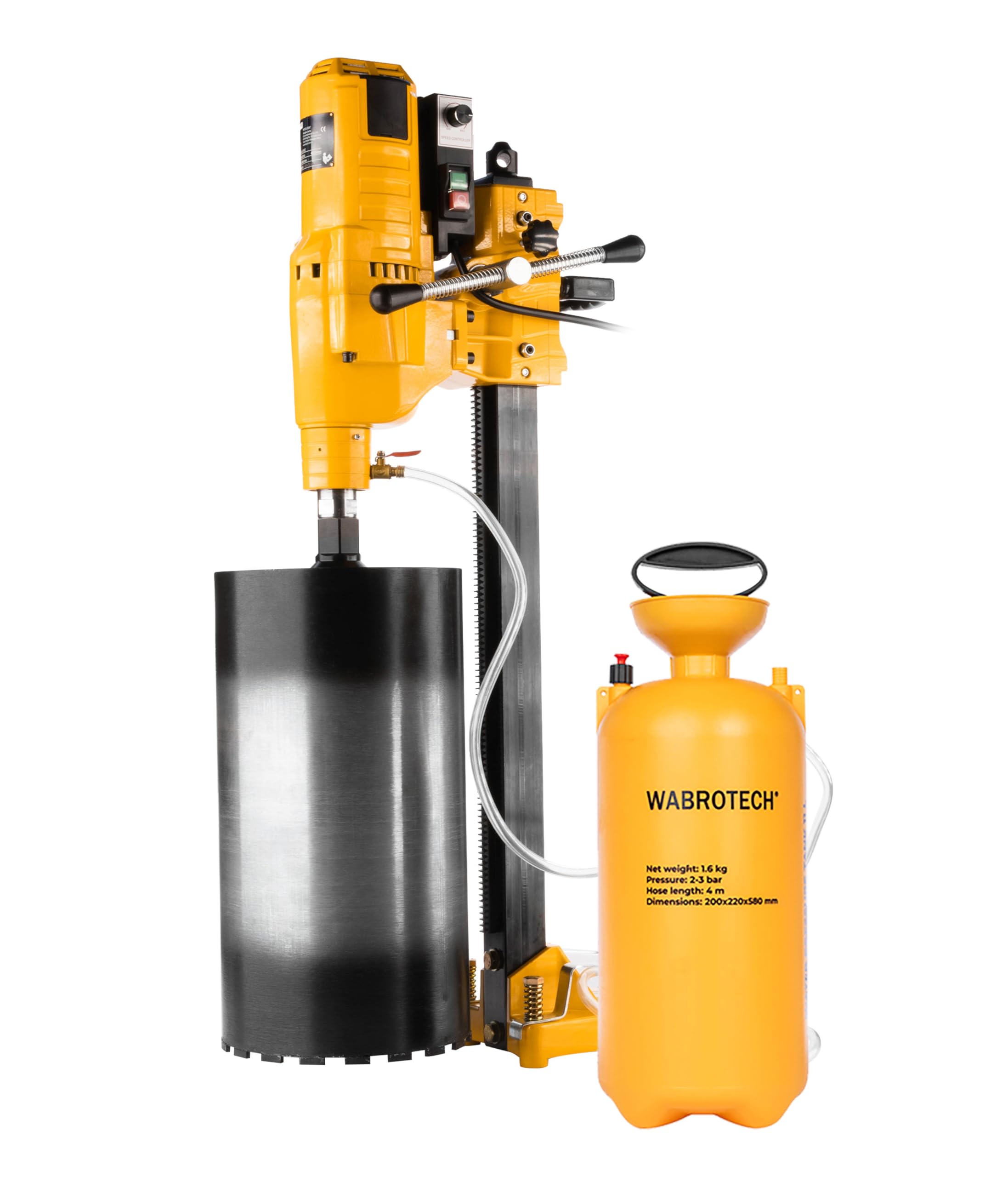 WT255E Macchina per Carotaggi ⌀12–255 mm – Carotatrice Diamantata Montata su Cavalletto per Carotaggi a 580 giri/min – Unità di Carotaggio da 3950 W con per Perforazioni a Secco e Umido