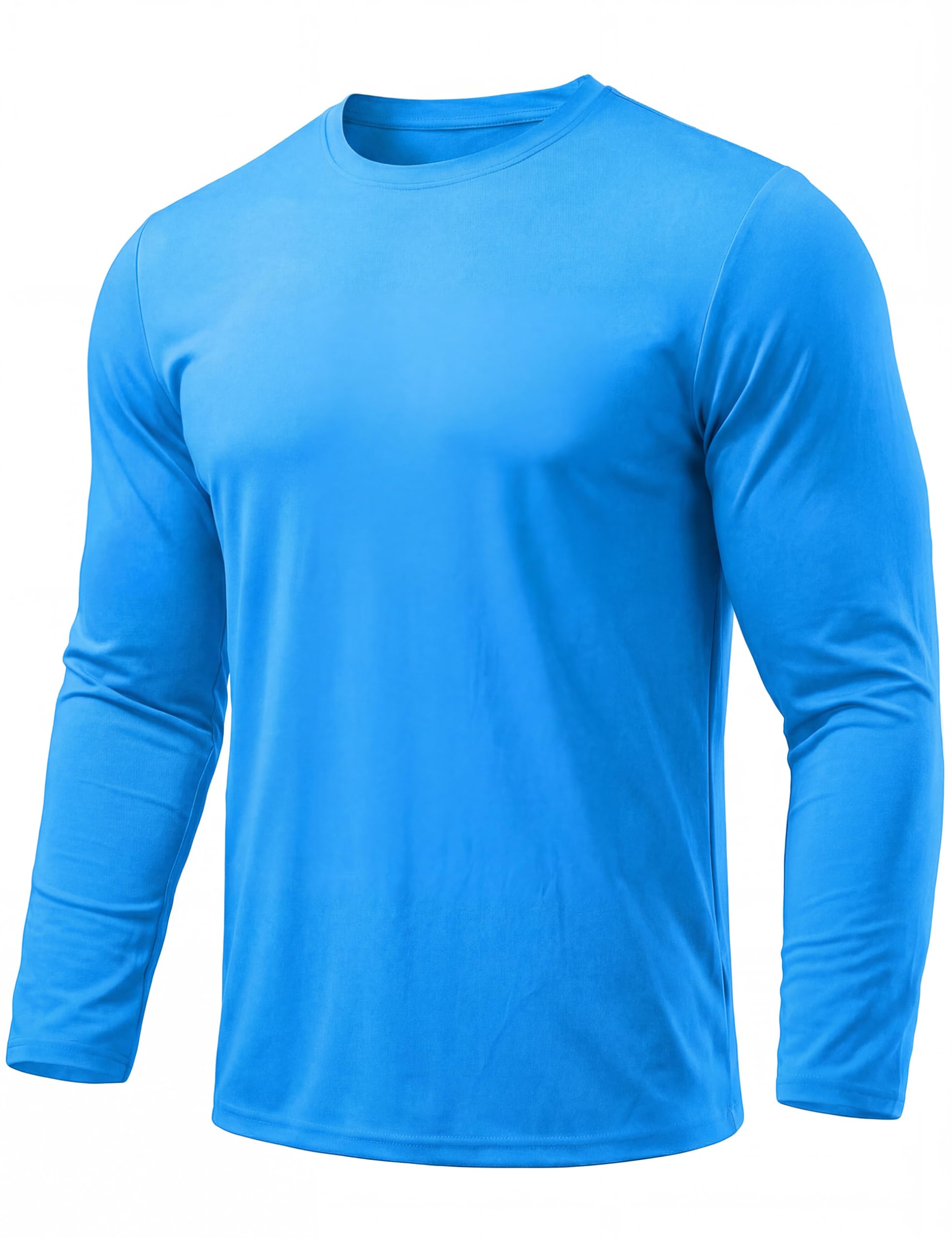KEFITEVD Men's Sun Protection Shirts UV SPF UPF 80+ Long Sleeve Rash Guard Fishing Hiking Running Quick Dry Lightweight