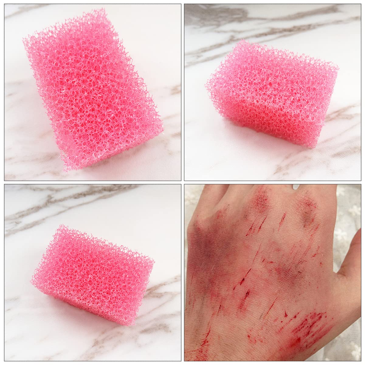 Baluue 6 Sets Realistische Tupfschwämme Für Halloween-effekt Make-up-schwämme Karneval Und Filmgebrauch 4 Stück X 6