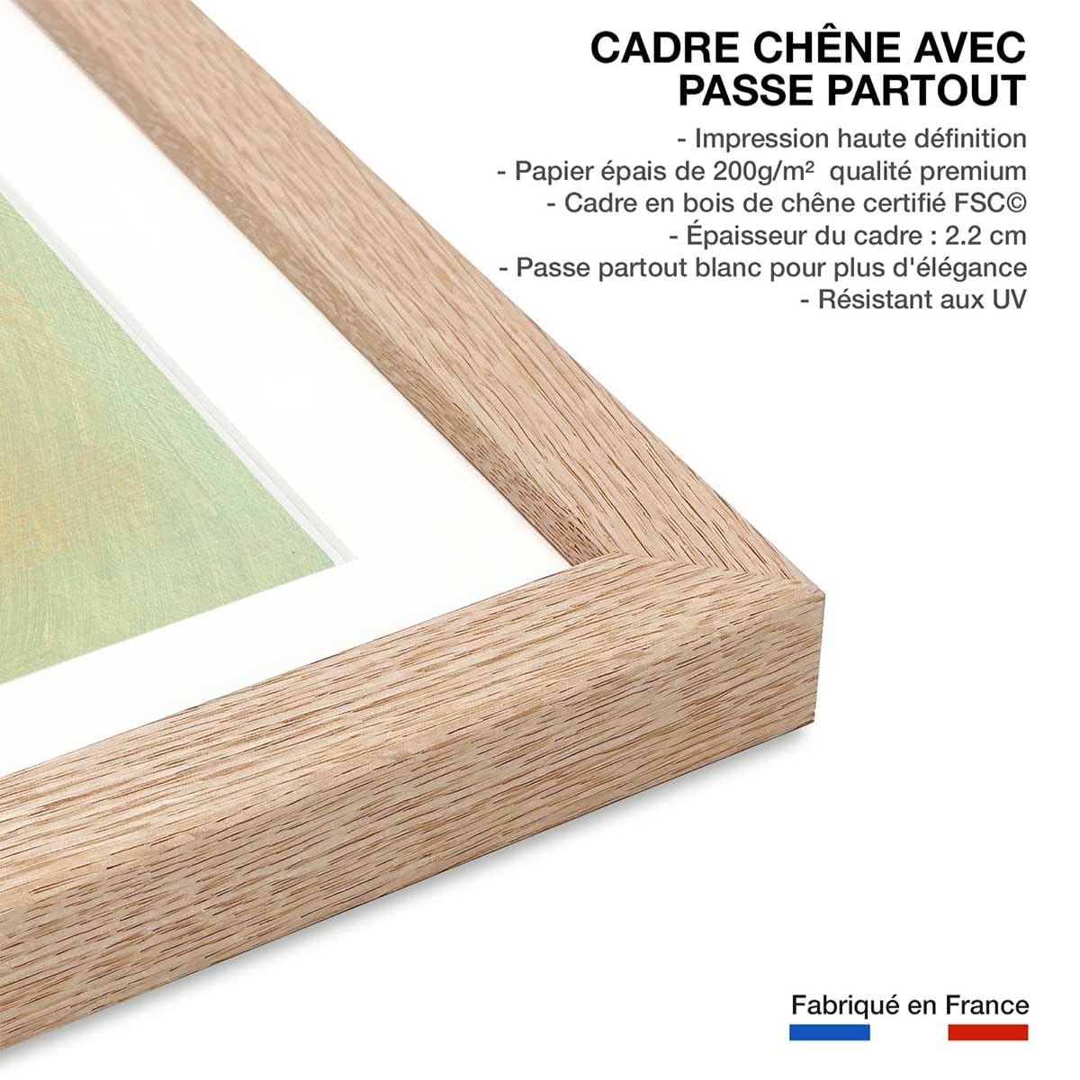Poster Orange Blush - Made in France - Affiche sous Cadre Bois 45x30