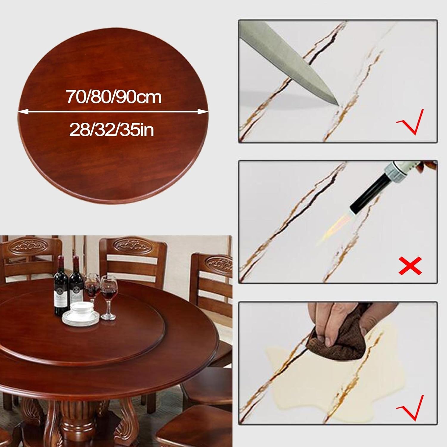 60cm）木製ターンテーブル_33191 主に食卓用 回転テーブル中華テーブル