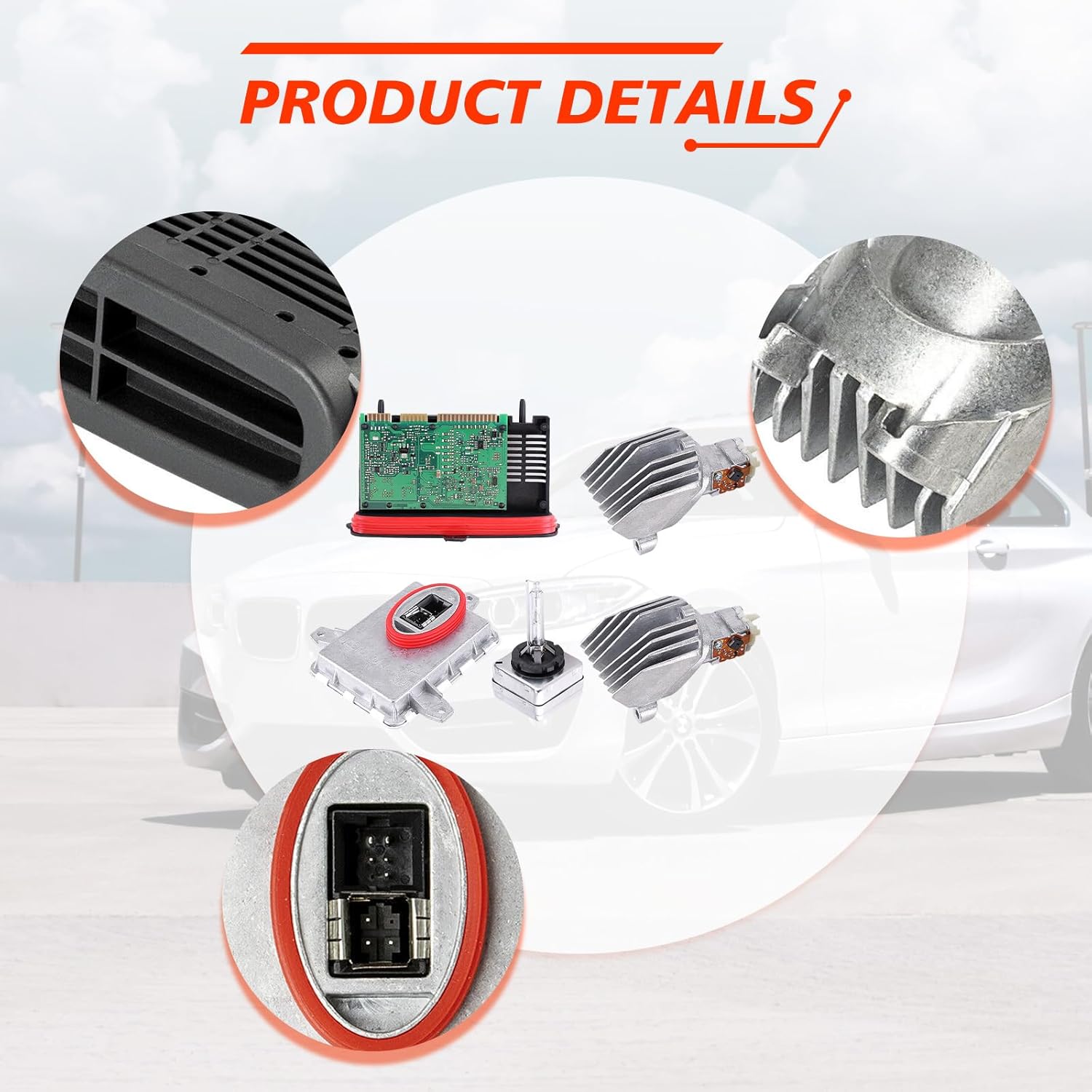 Xenon Ballast Bulb LED Module Diode Kit, Compatible with B-M-W 5 Series 528i 535i 550i M5 2014 2015 2016, Replaces Part 63117355073 63117318327 63117343876