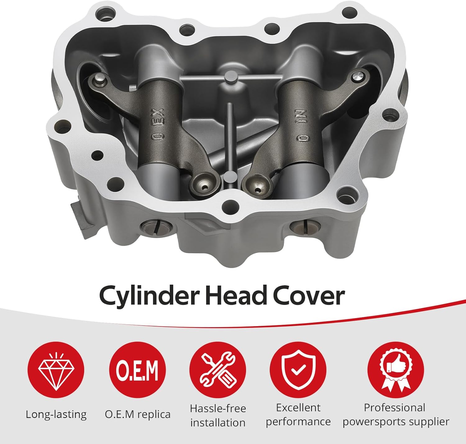 JAVIK Cylinder Head Cover For Honda TRX250X 2009 2011-2014 2016-2024 Recon 250 TRX250T-M Recon 250 ES TRX250TE 2002-2024 Sportrax 250 TRX250EX 2001-2008 O.E.M# 12310-HN6-010