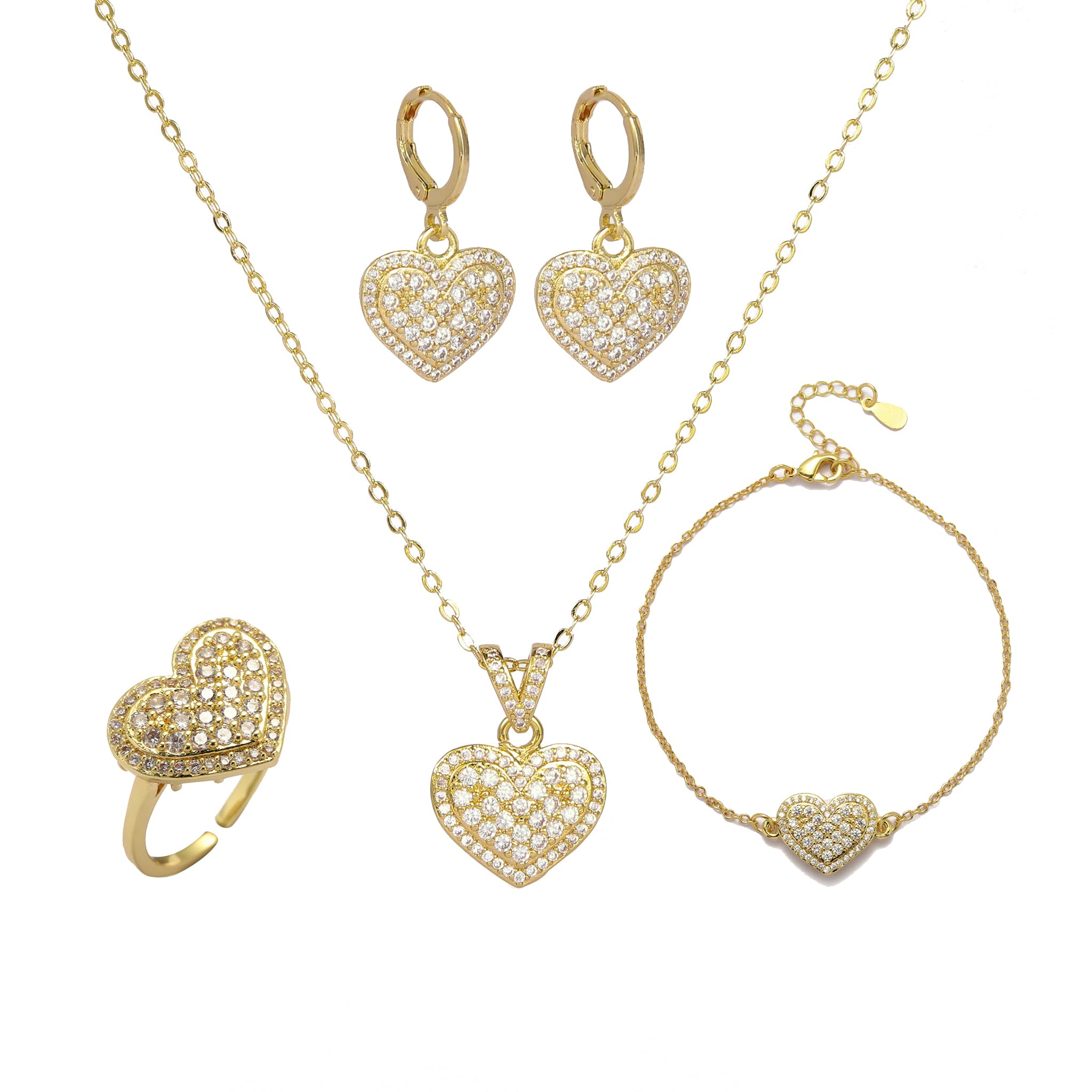 SALTY Set di gioielli da donna, con collana, orecchini e bracciale, con scatola regalo anti-ossidazione, elegante e minimalista, accessori estetici dal design moderno, ideale per regali