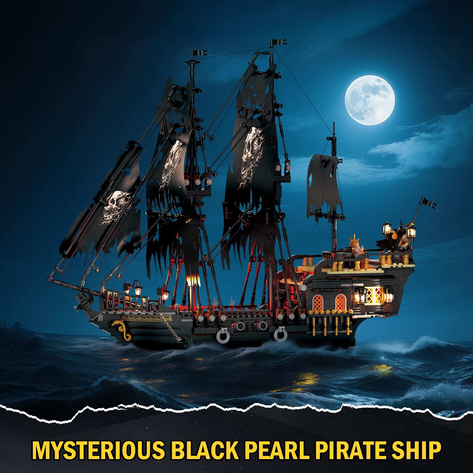 Amazon.com: Brihappen Pirate Ship Model Building Set for Adults