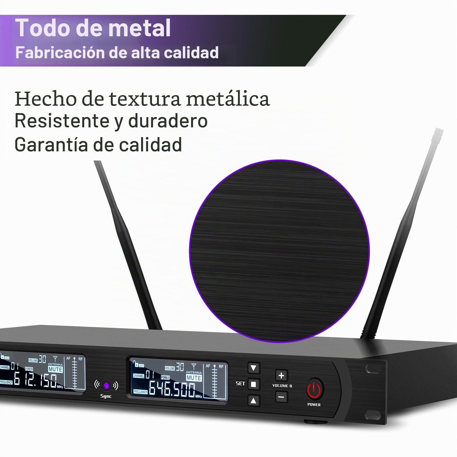 Depusheng DR666 Micrófono inalámbrico Profesional Karaoke 2 micrófono inalámbrico portátil Carcasa de Metal recepción de Larga Distancia 100 Metros dedicado para el Escenario de la Barra