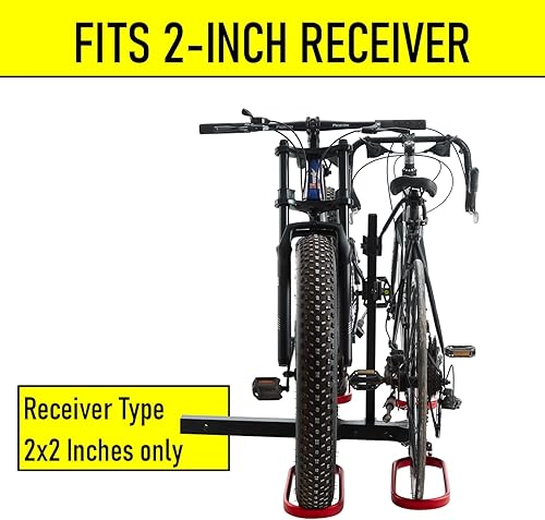 Miniatura 9 de Soporte de bicicleta de enganche de 2 pulgadas para montaje en enganche de automóvil, soporte para bicicleta eléctrica para automóvil, 2 bicicletas,