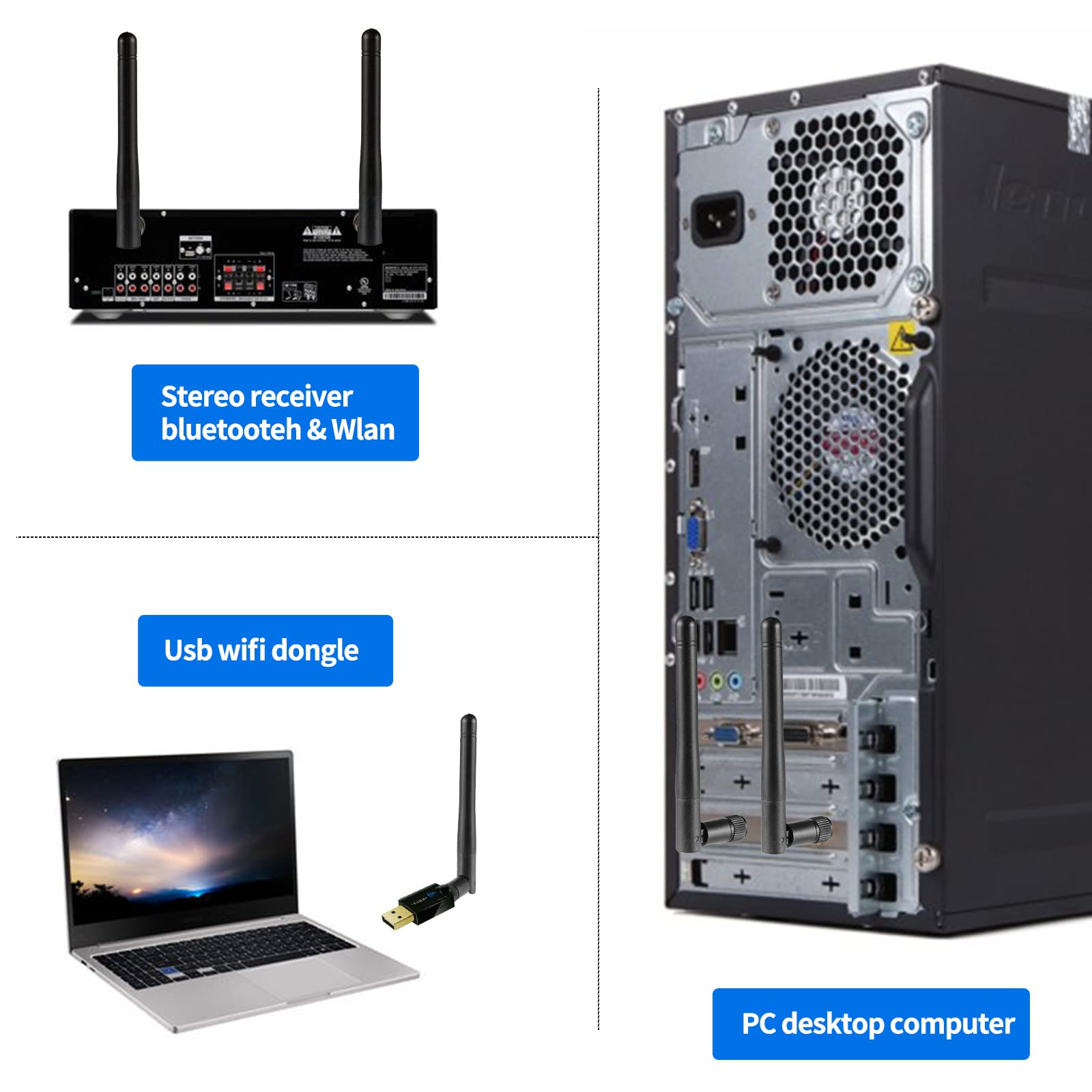 Antenna Di Ricambio Di Mimo Di WiFi 2.4GHz 5GHz Italia - Foto 3