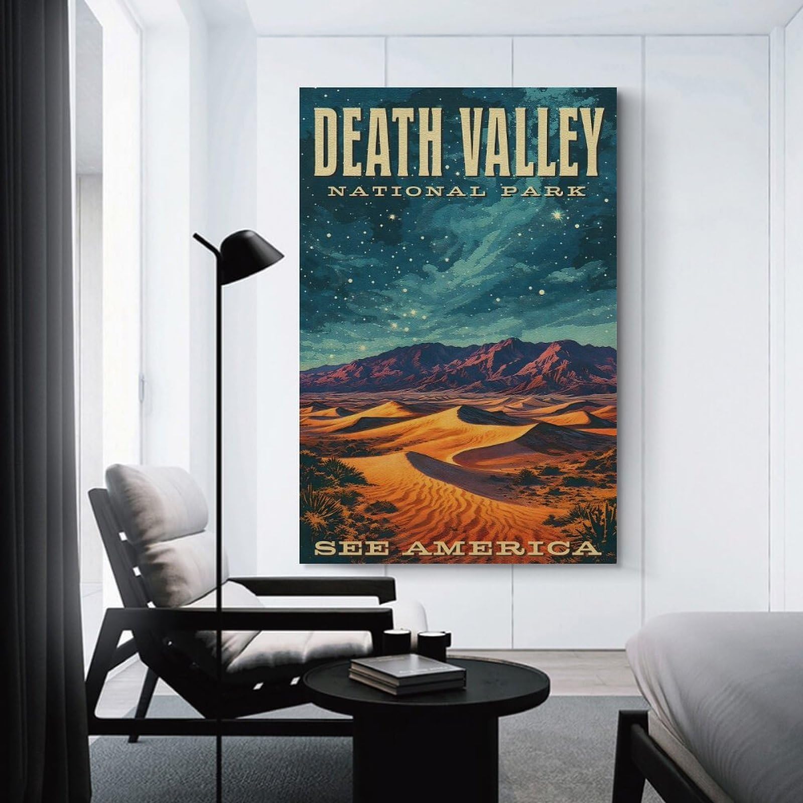 Junmoney Death Valley National Park Vintage Wall Picture Print, 20x30inch(50x75cm), for Art Walls, Layered Displays Or Homes, Home Wall Art for Statement Displays