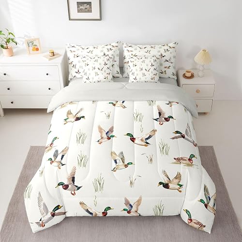 Feelyou Mallard Duck Comforter Set Twin Size 7 Piece